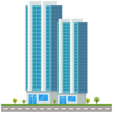 Ofis şehri güzel bir illüstrasyon..