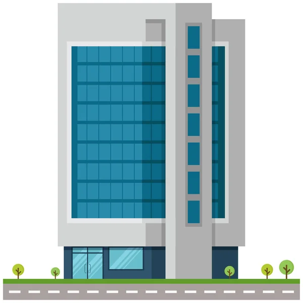 Hotel Edificio Ciudad Hermosa Ilustración — Vector de stock