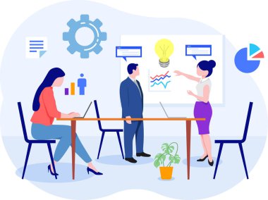 Ofiste takım çalışması sunumu