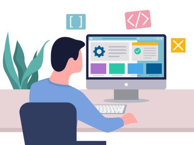 Web geliştiricisi programlama yapıyor