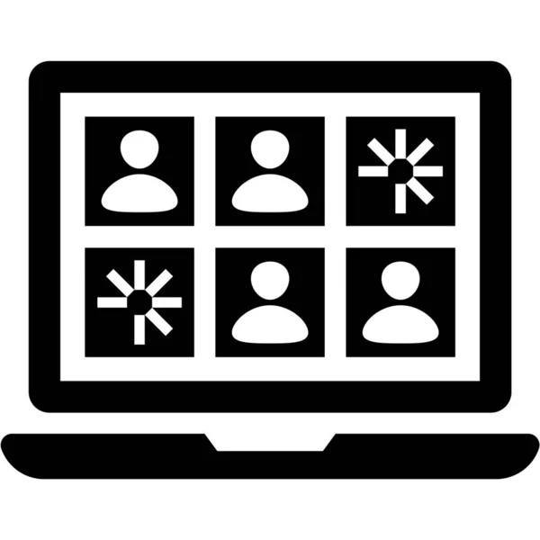 Video Conference Egy Csomag Egyszerű Szerkeszthető Ikonok Tematikája Video Conference — Stock Vector