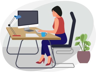 Masada çalışan bayan.