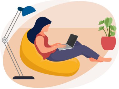 Evden çalışan kadın.