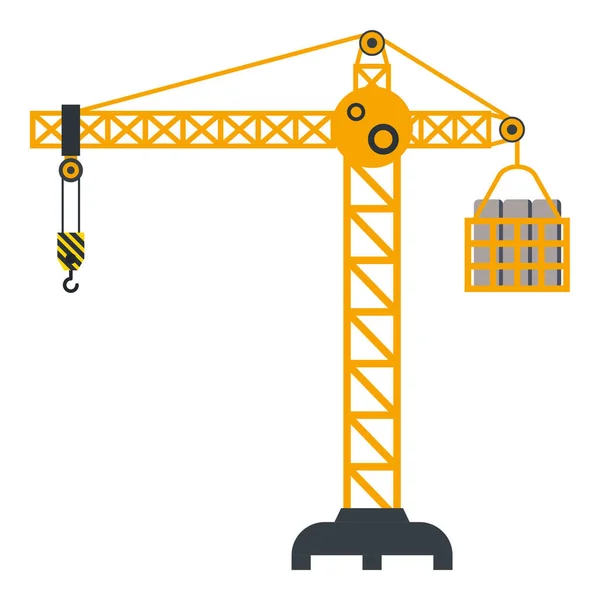 Grue Tour Construire Machine Illustration — Image vectorielle