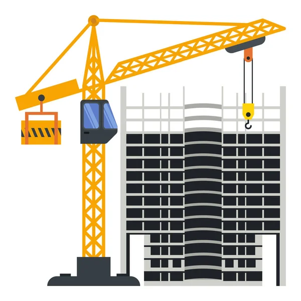 Construction Bâtiment Grue Tour Illustration — Image vectorielle