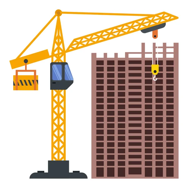 Construção Construção Torre Guindaste Ilustração —  Vetores de Stock