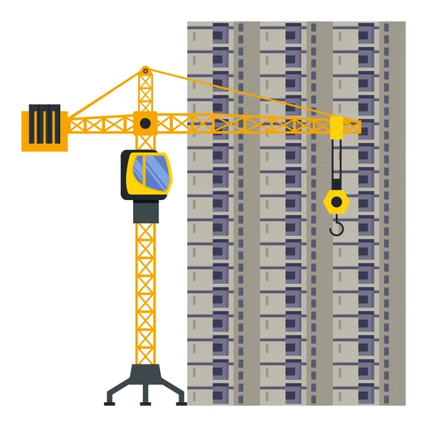 Construction Bâtiment Grue Tour Illustration — Image vectorielle