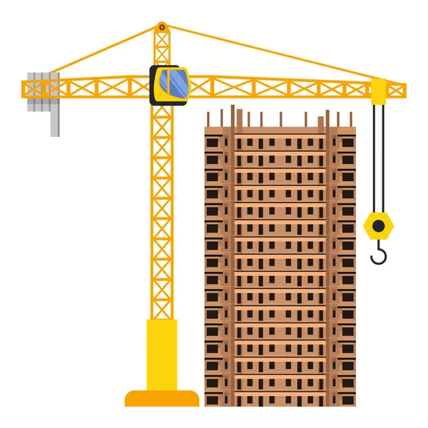 Construção Construção Torre Guindaste Ilustração — Vetor de Stock