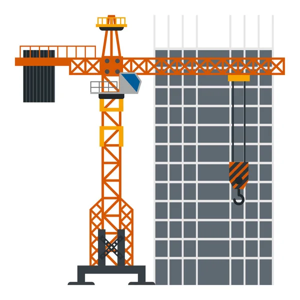 Construction Bâtiment Grue Tour Illustration — Image vectorielle