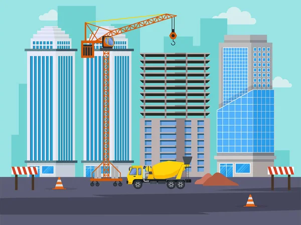 Construction Real Estate Building Project — Stockvector