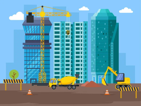 Construction Real Estate Building Project — Stockvector