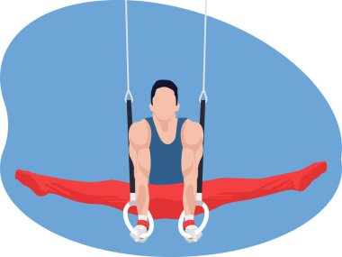 Erkek jimnastikçi vücut geliştirici Güzel bir illüstrasyon.