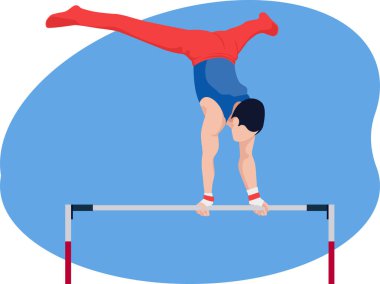 Erkek jimnastikçi olimpiyat illüstrasyonu.