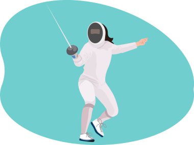 Eskrimci dövüş oyunu illüstrasyonu.