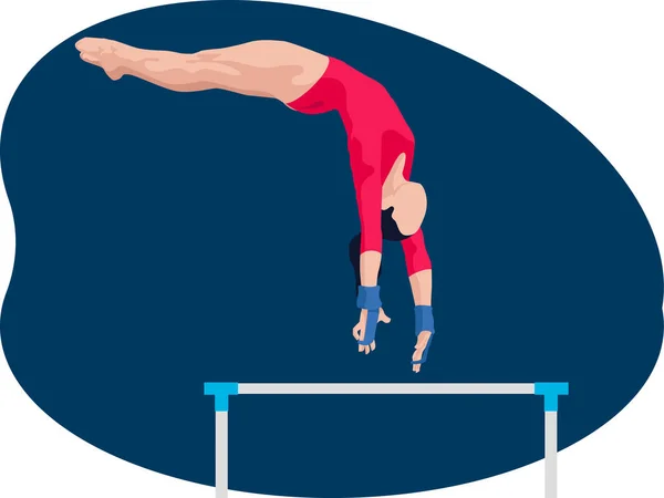 Kadın Jimnastikçi Olimpiyat Illüstrasyonu — Stok Vektör