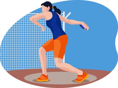 Dişi disk atıcısı. Güzel çizim.