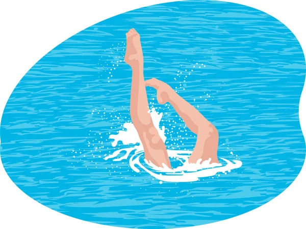 Schwimmen Tauchen Schöne Illustration — Stockvektor