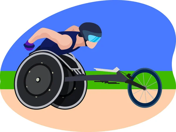 Carrera Paralímpica Hermosa Ilustración — Vector de stock