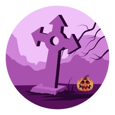 Mezarlık Cadılar Bayramı Festivali Güzel illüstrasyon