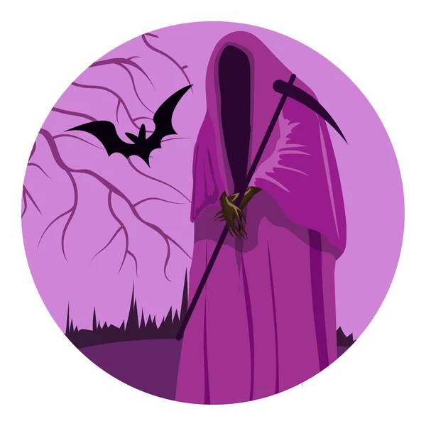 Grim Reaper Festival Halloween Hermosa Ilustración — Archivo Imágenes Vectoriales