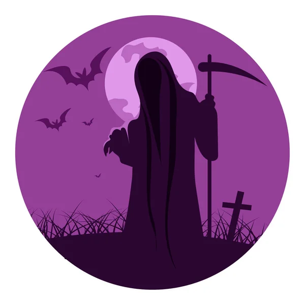 Grim Reaper Festival Halloween Hermosa Ilustración — Vector de stock