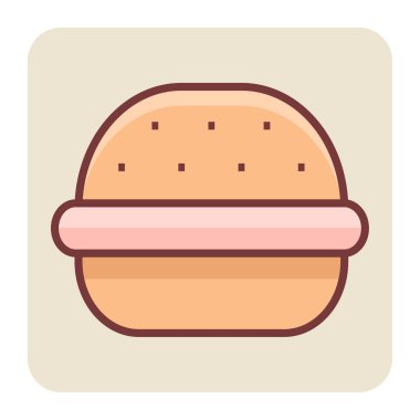 Hamburger için doldurulmuş renk taslak simgesi.