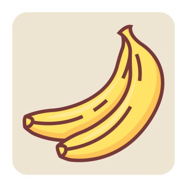 Muz demeti için doldurulmuş renk taslak simgesi.