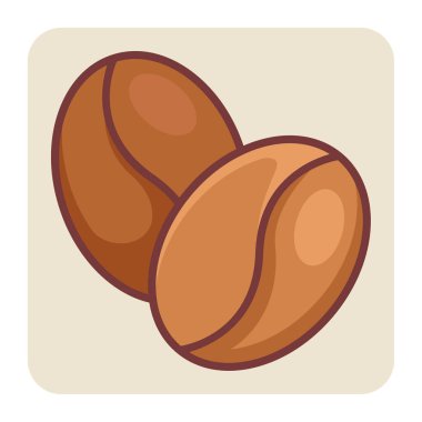 Kahve çekirdekleri için doldurulmuş renk taslak simgesi.