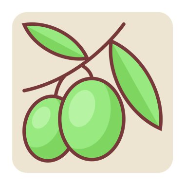 Zeytin için doldurulmuş renk özet simgesi.