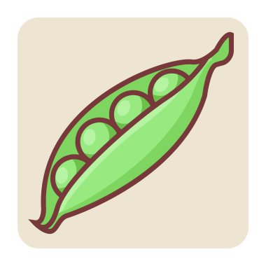 Bezelyeler için doldurulmuş renk taslak simgesi.