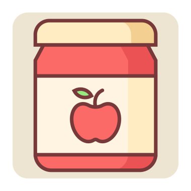 Elma reçeli için doldurulmuş renk taslak simgesi.