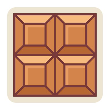 Çikolata çubuğu için doldurulmuş renk taslak simgesi.