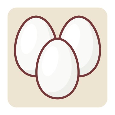 Yumurtalar için doldurulmuş renk taslak simgesi.