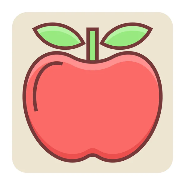 Filled Color Outline Icon Apple — Stock Vector