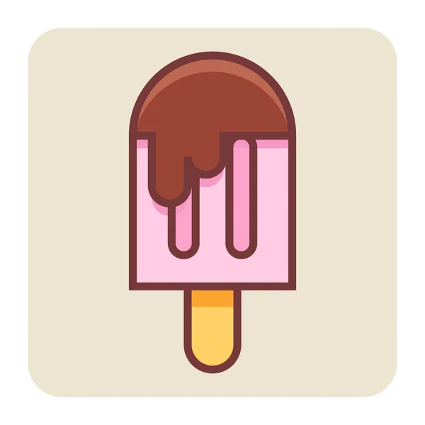 Filled Color Outline Icon Ice Cream Stick — Stock Vector