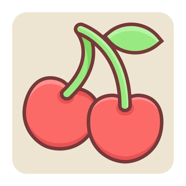 Filled Color Outline Icon Cherries — Stock Vector