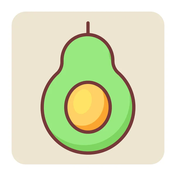 Filled Color Outline Icon Half Pear — Stock Vector