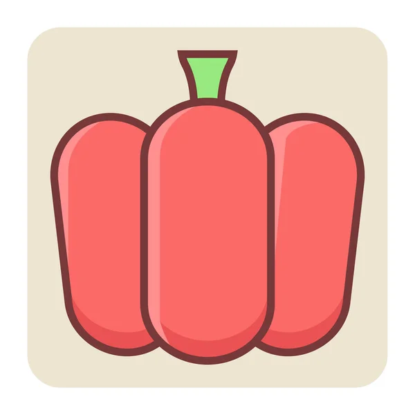 Gefülltes Umrisssymbol Für Roten Paprika — Stockvektor