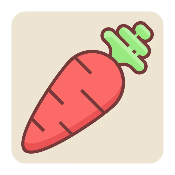 Filled Color Outline Icon Carrot — Stock Vector