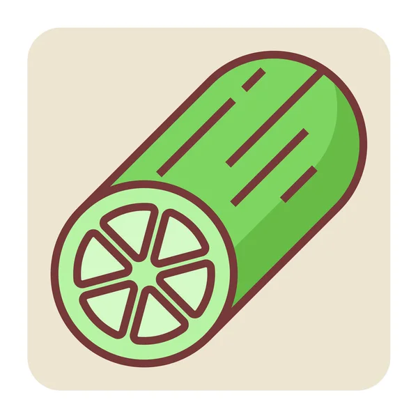 Filled Color Outline Icon Cucumber — Stock Vector