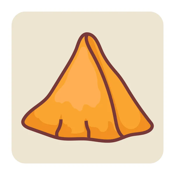 Gevuld Kleurenschema Pictogram Voor Samosa — Stockvector