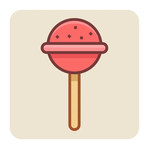Lollipopのフルカラーアウトラインアイコン — ストックベクタ