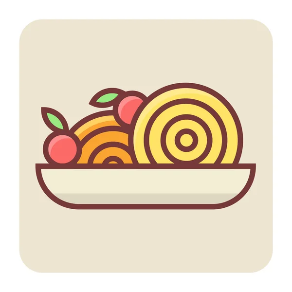 Filled Color Outline Icon Chinese Food — Stock Vector