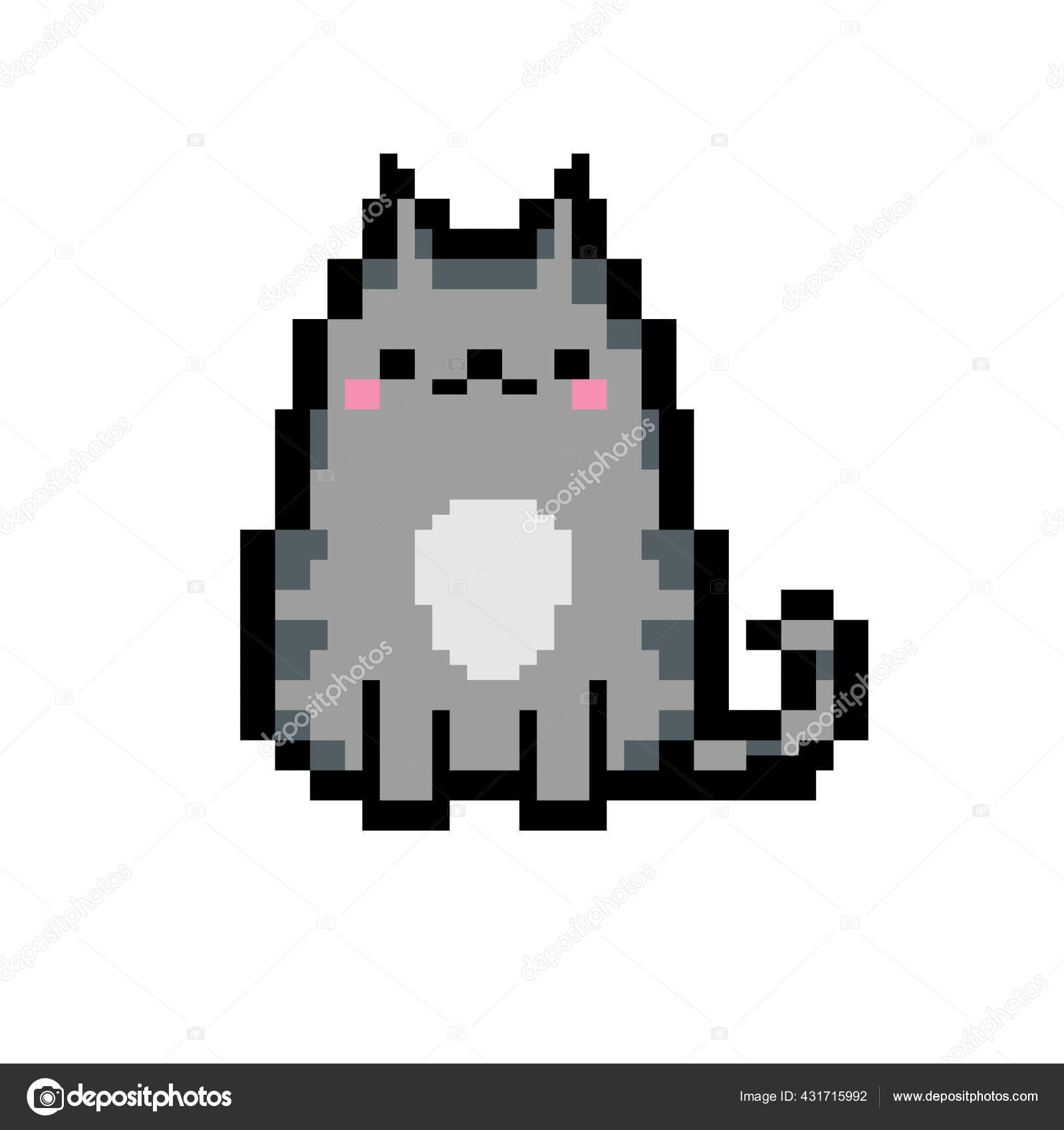 Gato animal ilustração de pixel art