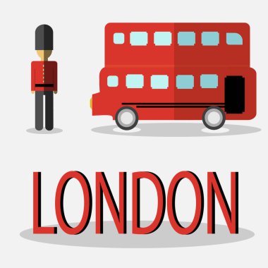 Beyaz arkaplan üzerinde Londra tasarımı, illüstrasyon