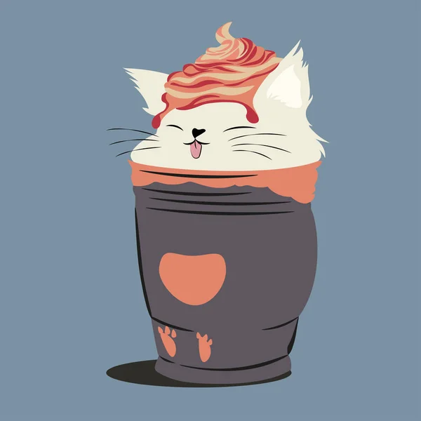 Illustration Charakter Design Niedliche Katze Smoothie Für Den Sommerurlaub Und — Stockfoto