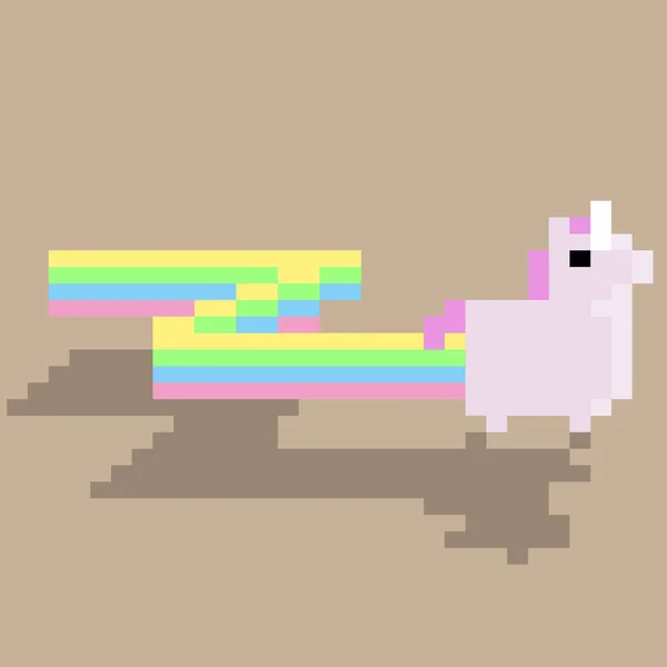 Pixel Art Niedliches Einhorn Mit Rosa Und Lila Mähne — Stockfoto