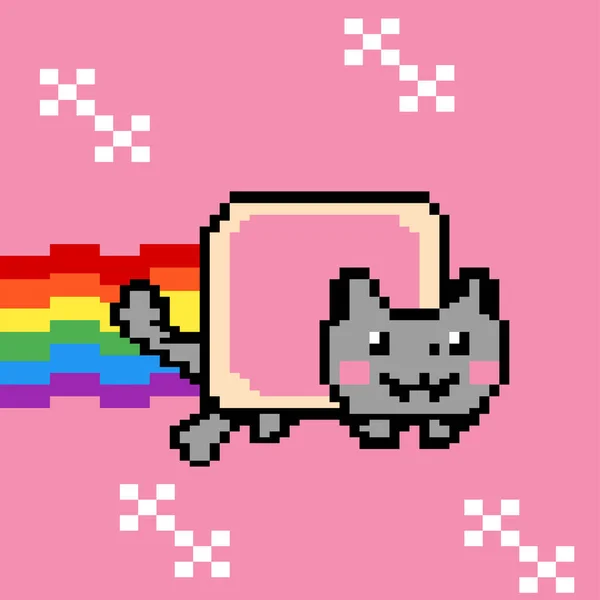 Space Cat Taco Tuesday Mexicano Cinco de Mayo Wey. Pixel, on a pink background.