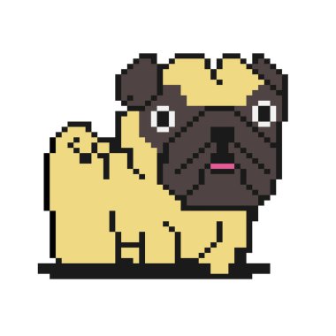 Çizgi film Pug Dog - Piksel Tasarımı