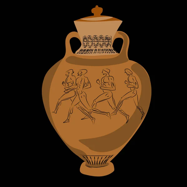 Ilustrace Ručně Kreslený Náčrt Starověkých Řeckých Váz Zasazených Inkoustem Ručně — Stock fotografie